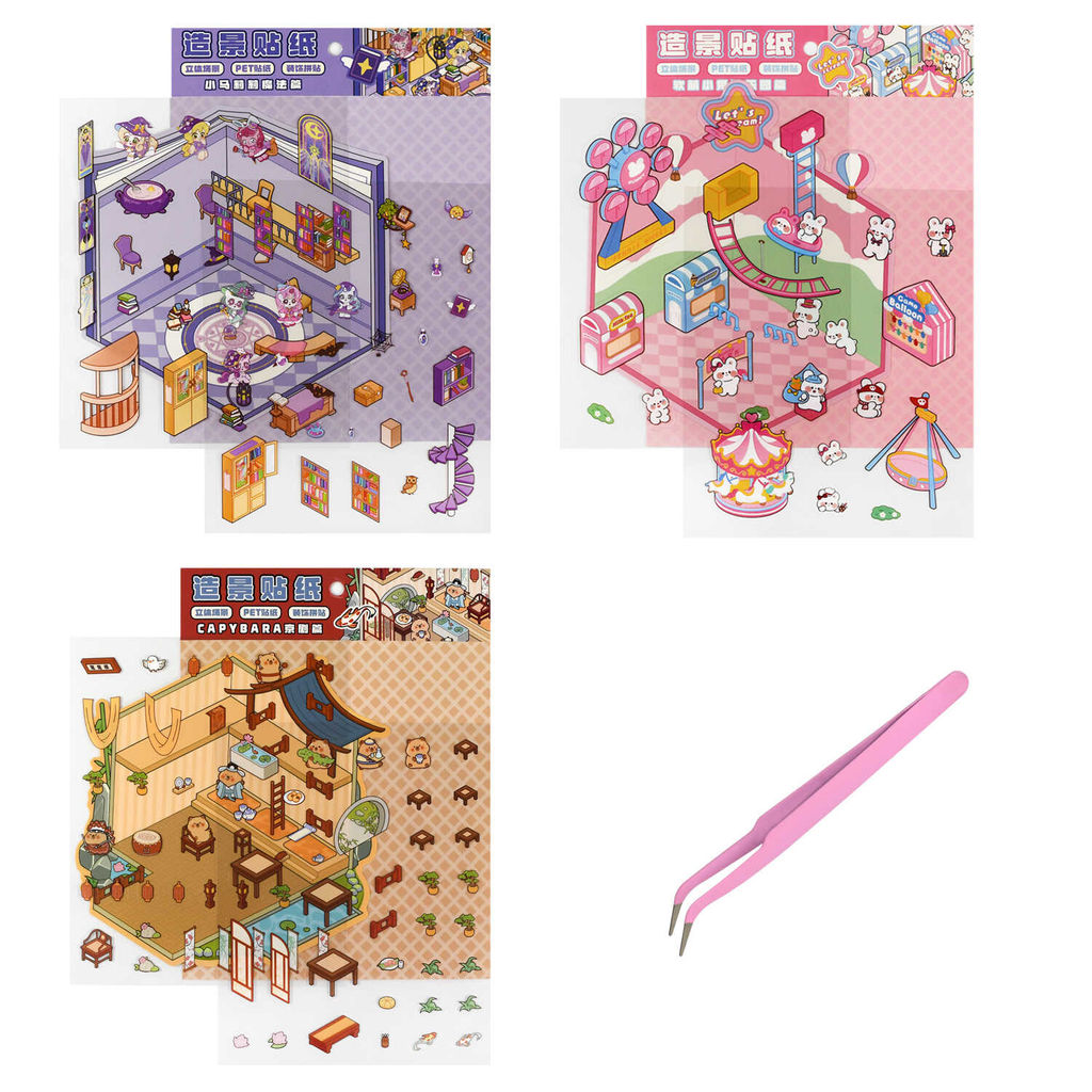 Наклейки-румбокс д/создания миниатюрных сцен, 125х150 мм, арт. 71506 / 100 МИКС-ДИЗАЙН 3 (комплектно