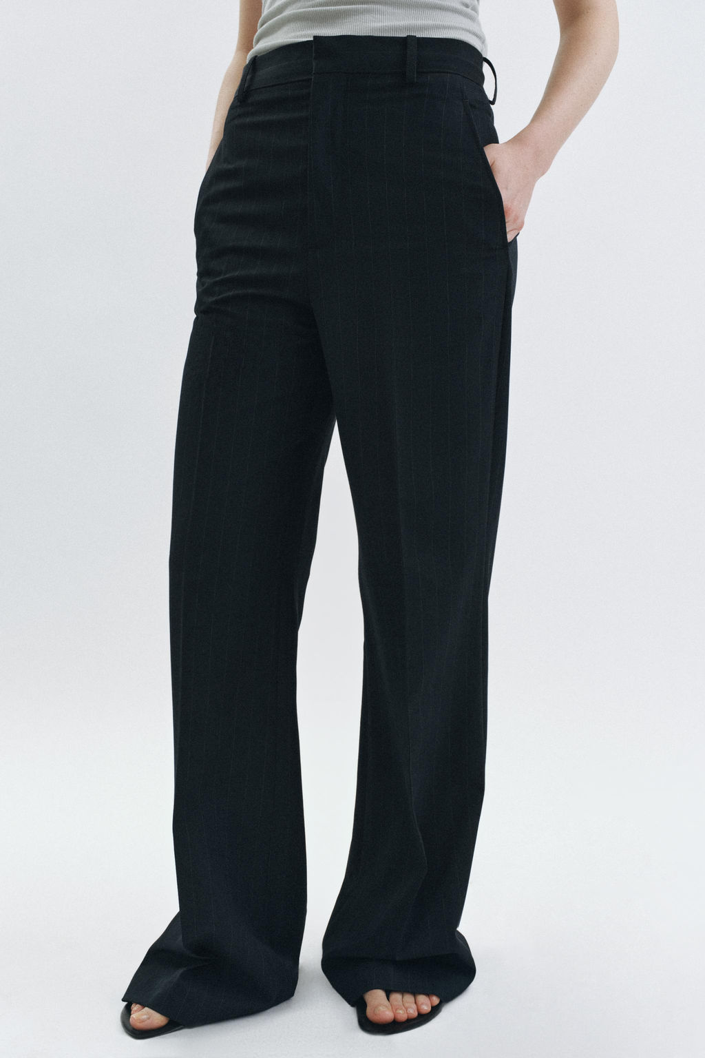 PANTAL?N WIDE LEG TIRO ALTO ZW COLLECTION / rayas - Zara фото 11