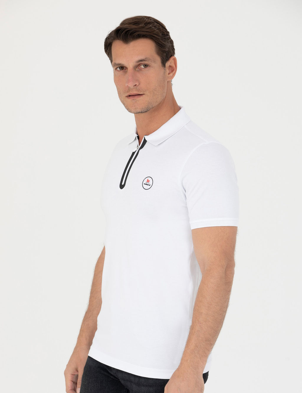 Beyaz Slim Fit Polo Yaka T-Shirt