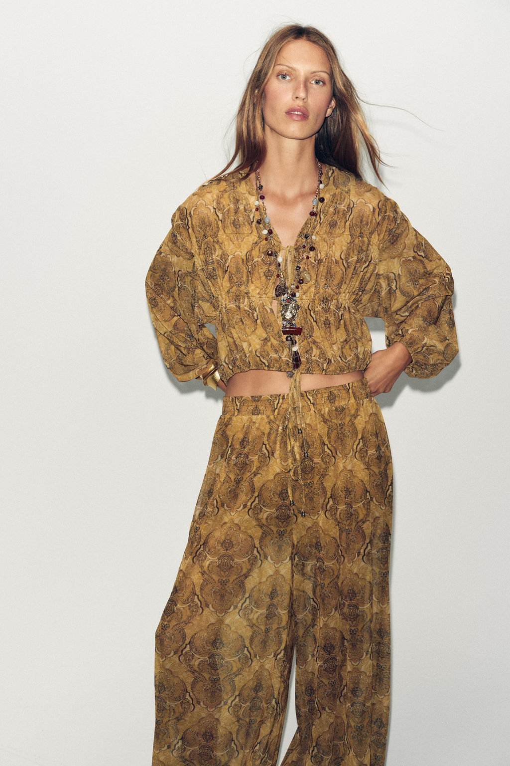 PRINTED BALLOON TROUSERS - Zara фото 3