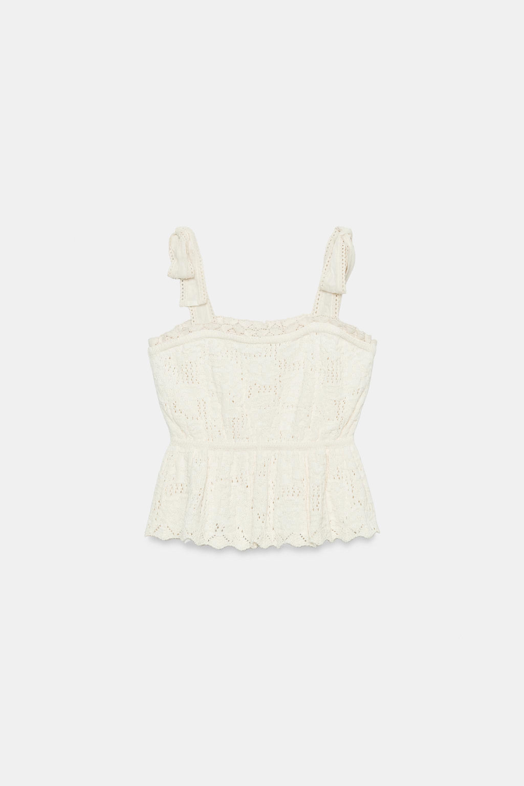 TOP ROM?NTICO PUNTO LAZOS / Crudo / Beige - Zara фото 5