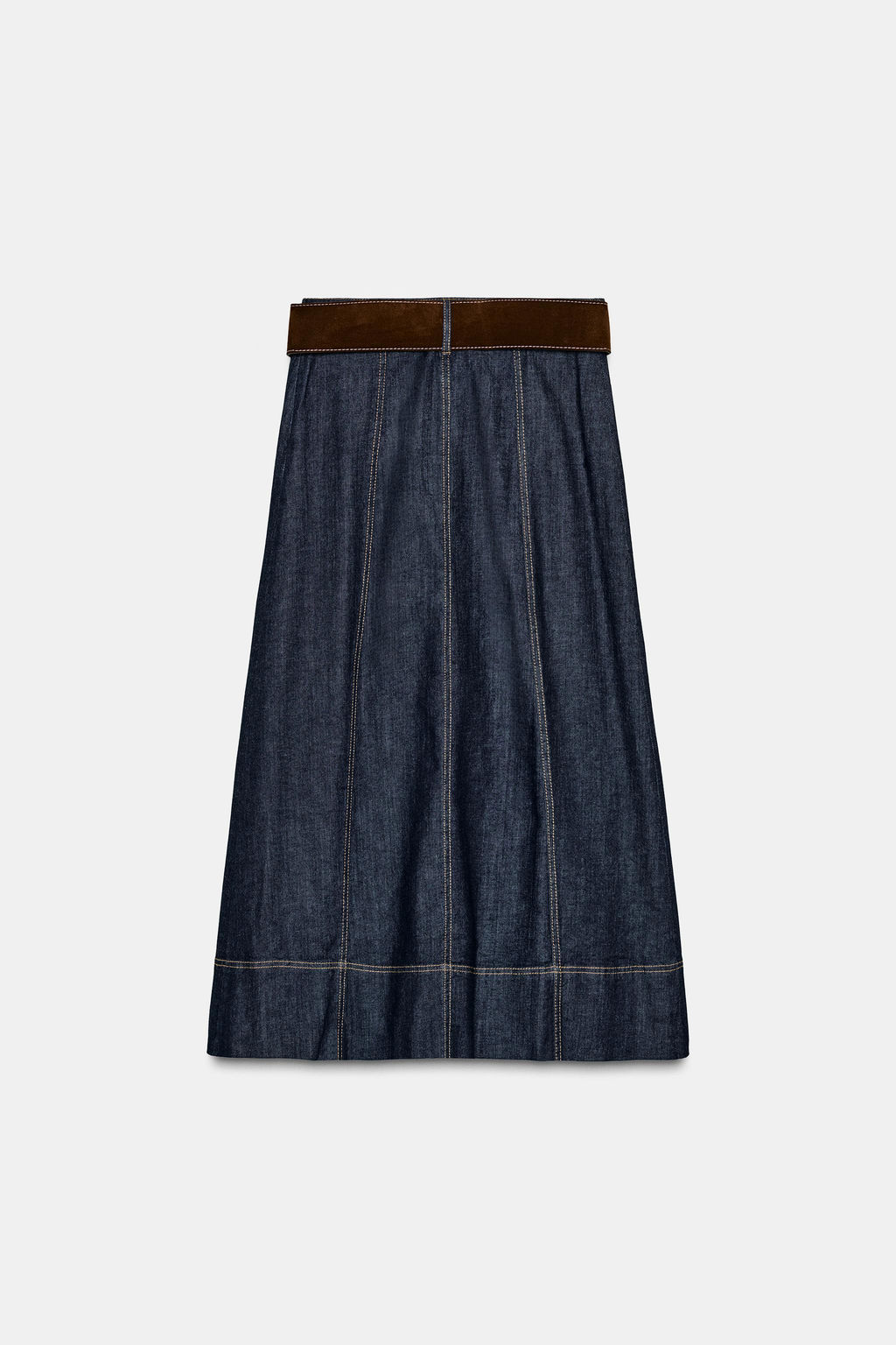Z1975 MIDI DENIM WRAP SKIRT WITH BELT - Zara фото 7