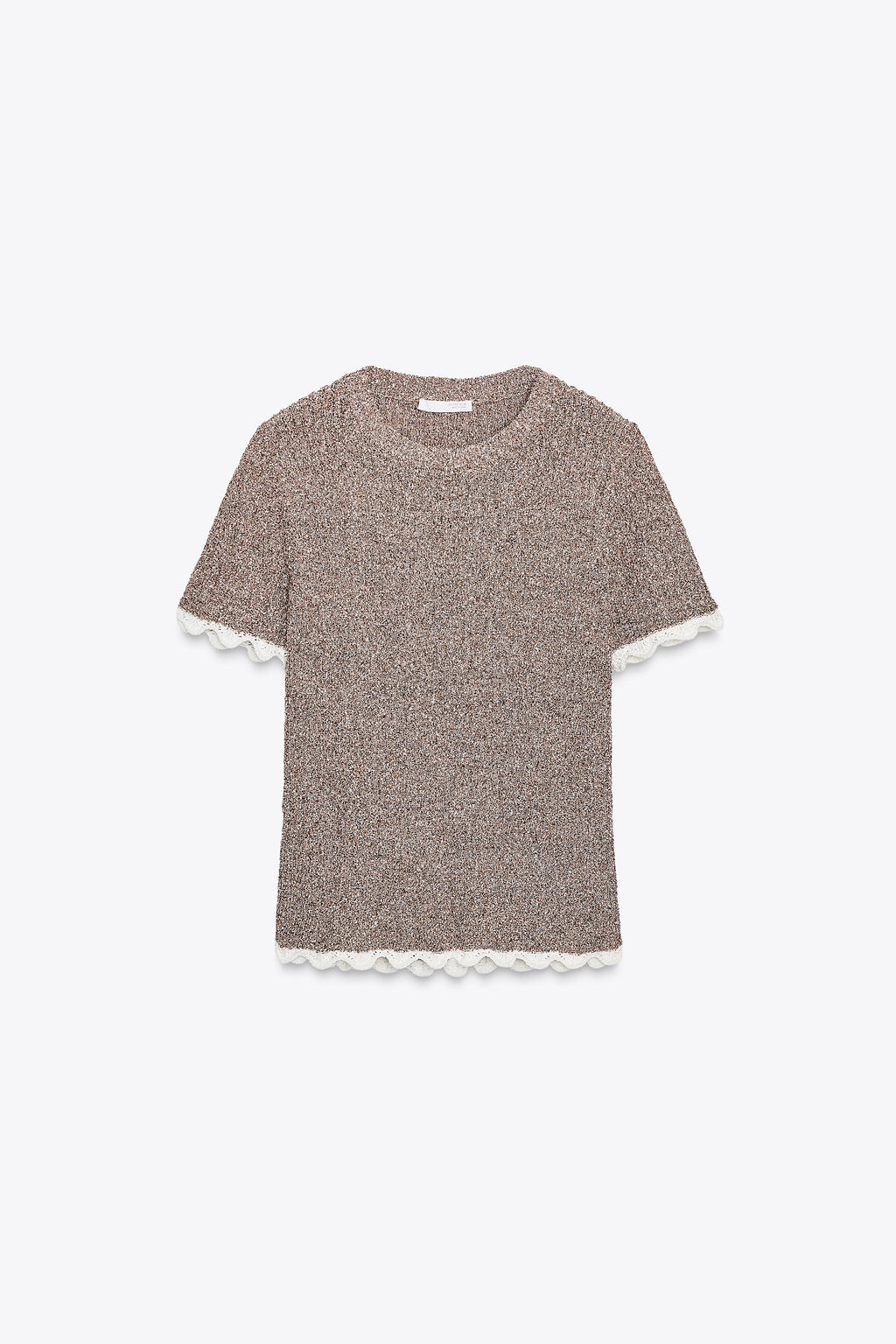 CONTRAST CUT KNIT T-SHIRT - Zara фото 5