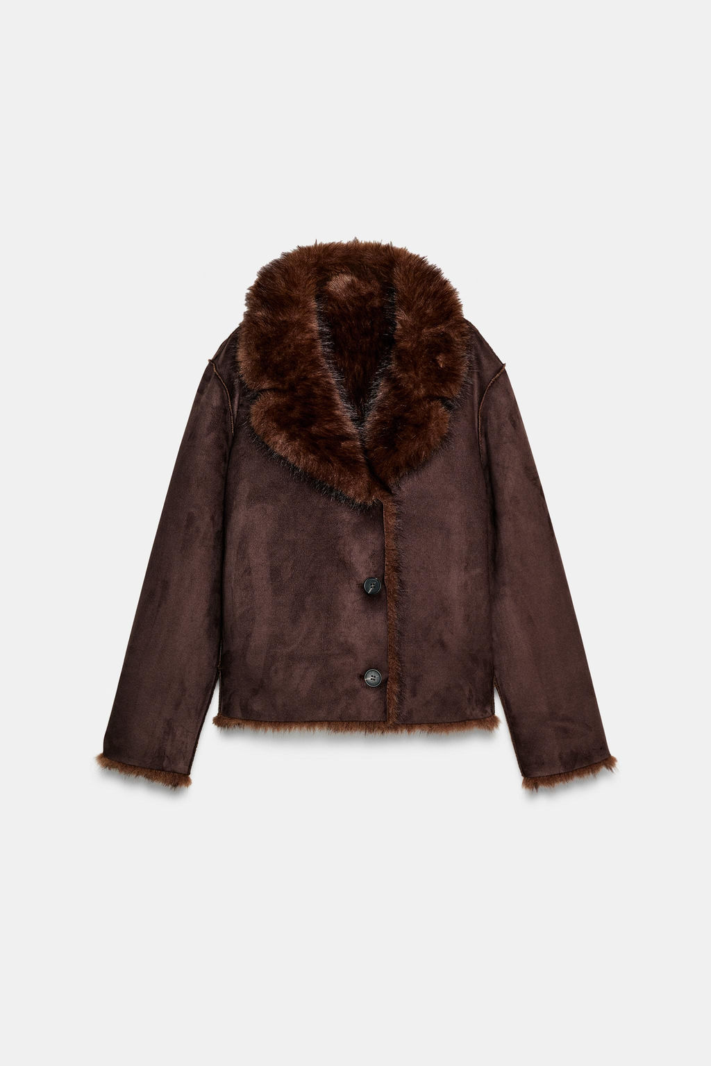 REVERSIBLE DOUBLE-FACED FAUX FUR JACKET - Zara фото 24