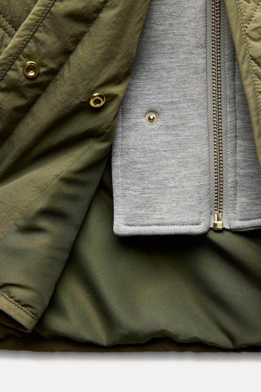 WATER-REPELLENT QUILTED HOODED JACKET - Zara фото 8