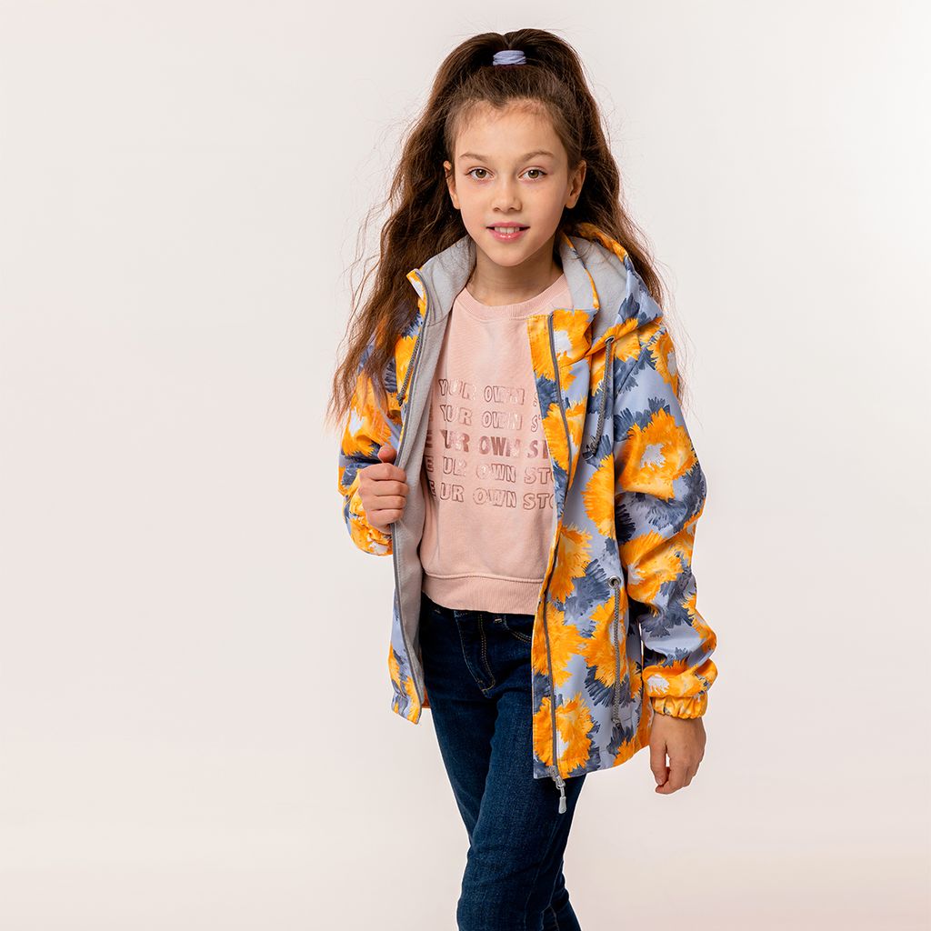 RODOS Куртка для девочки таслан демисезон М-196 (Астры) Жёлтый