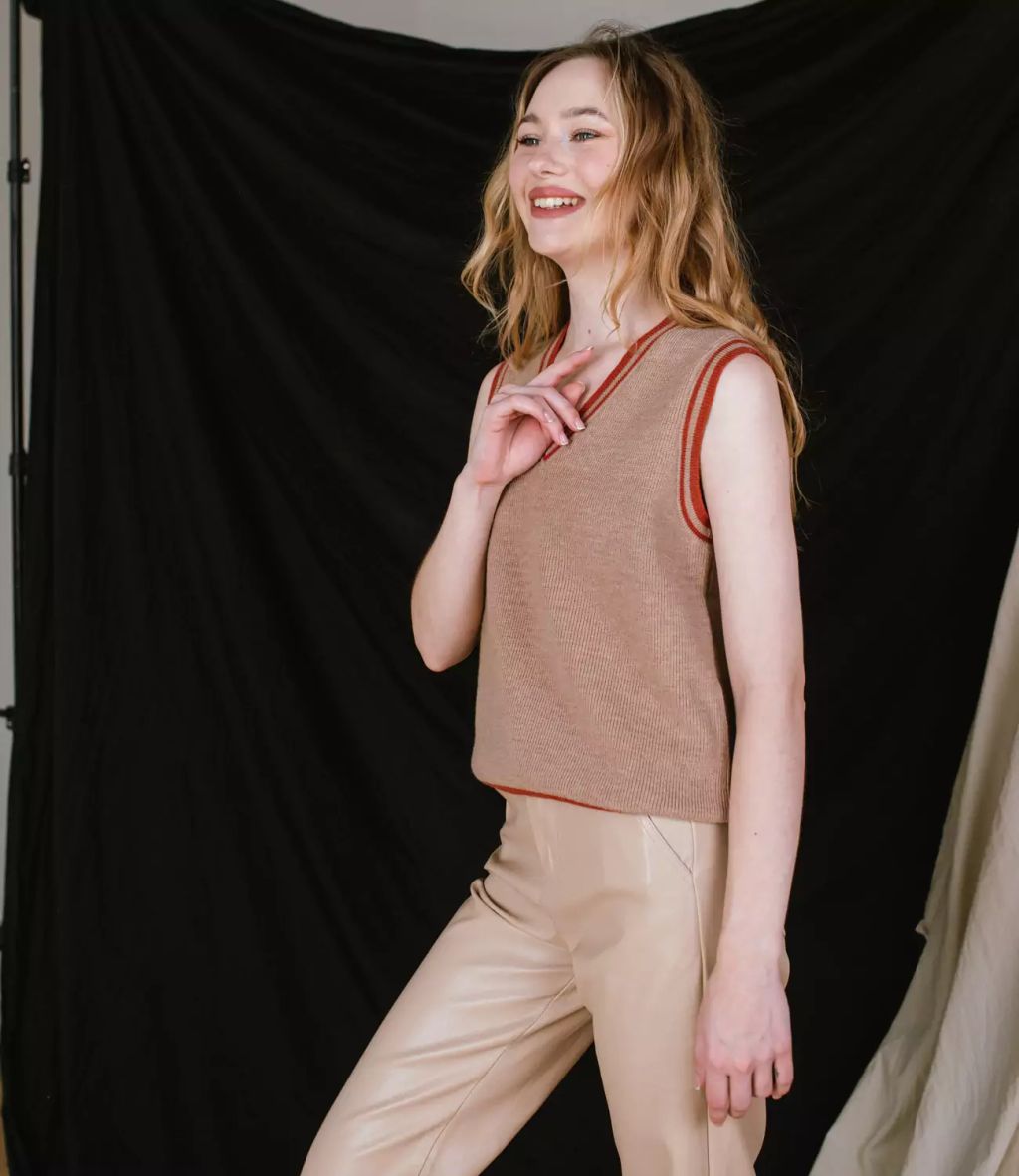 Жилет #КТ7729, бежевый