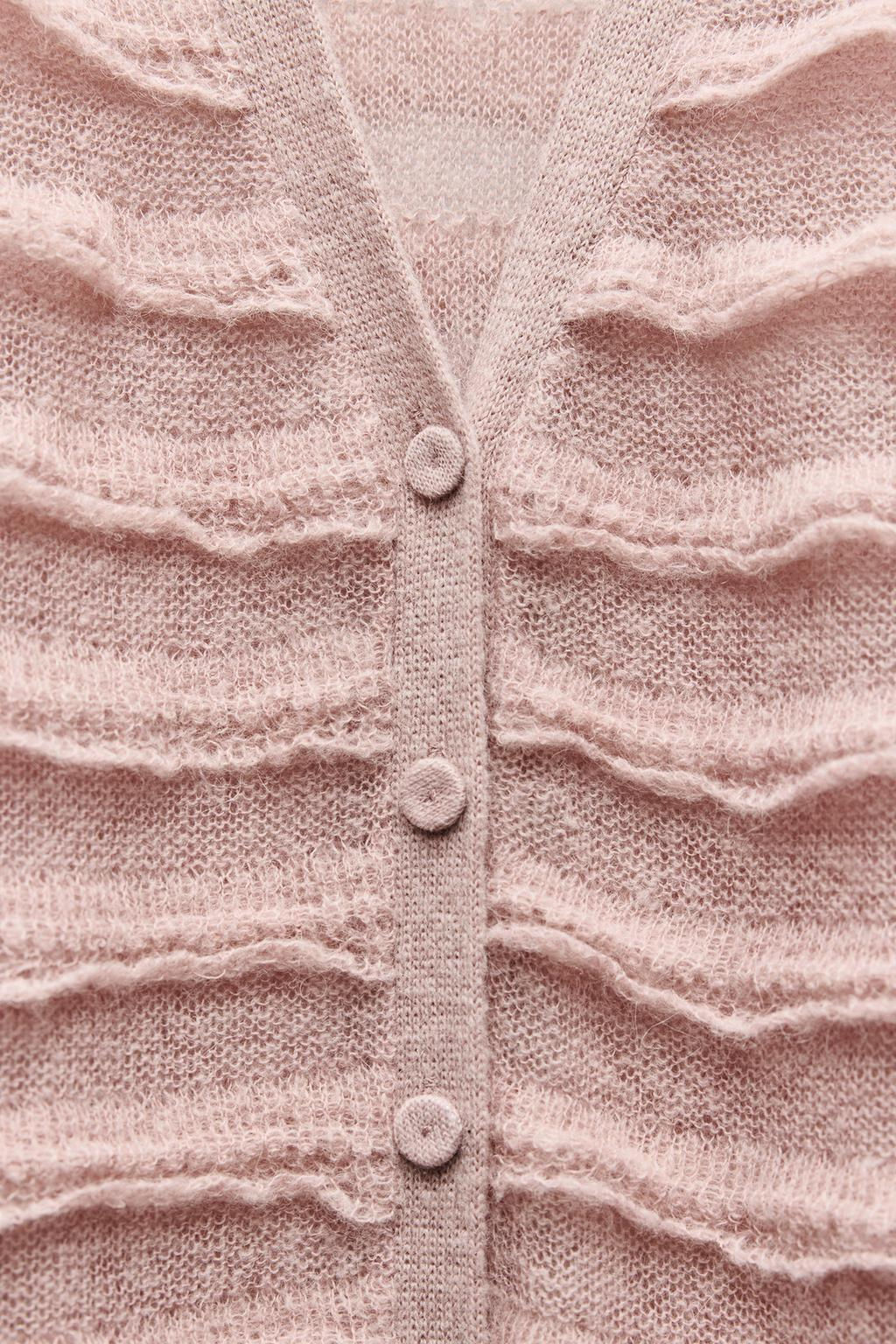 RUFFLED KNIT CARDIGAN - Zara фото 5