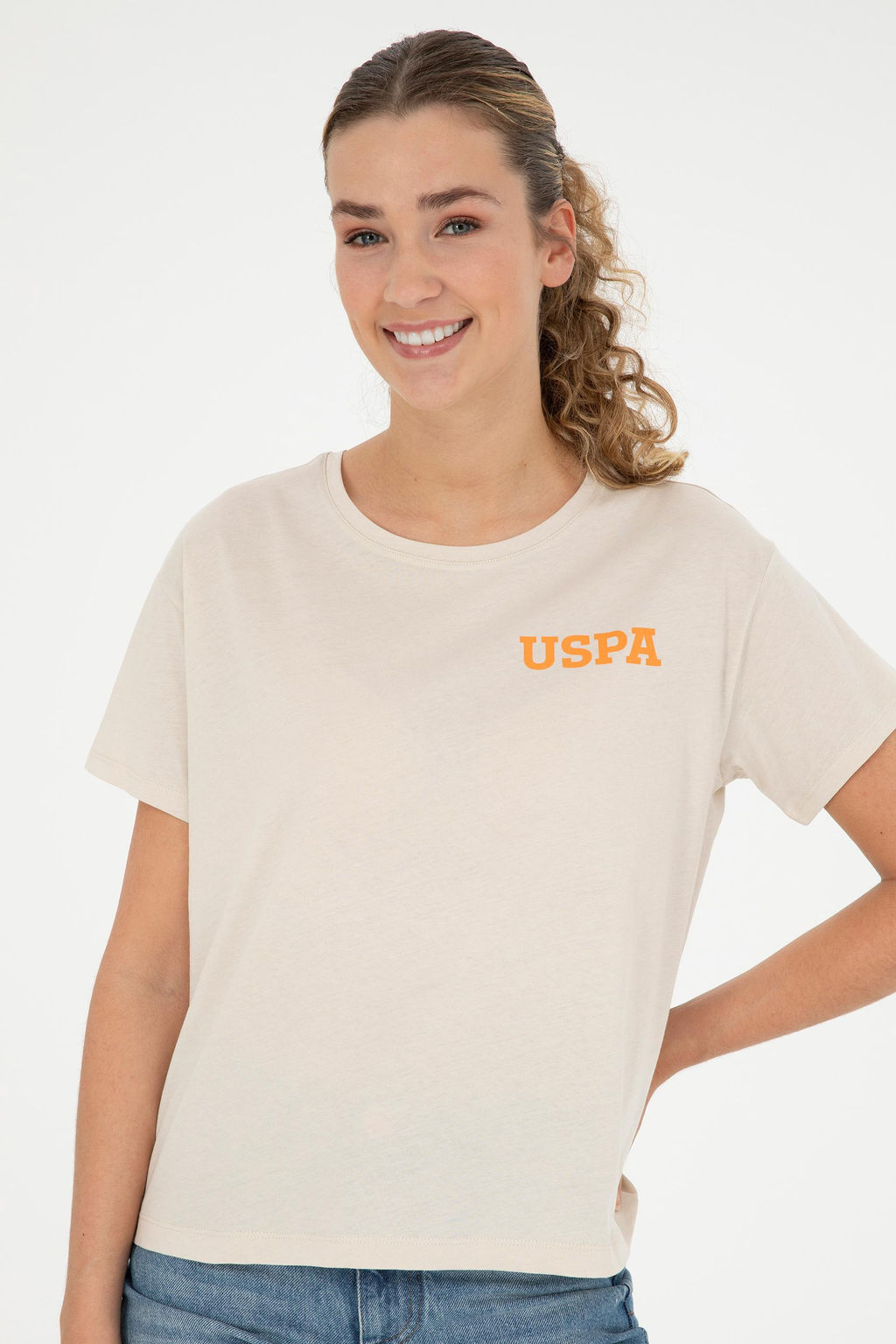 Женская кремовая футболка - U.s. polo assn фото 17