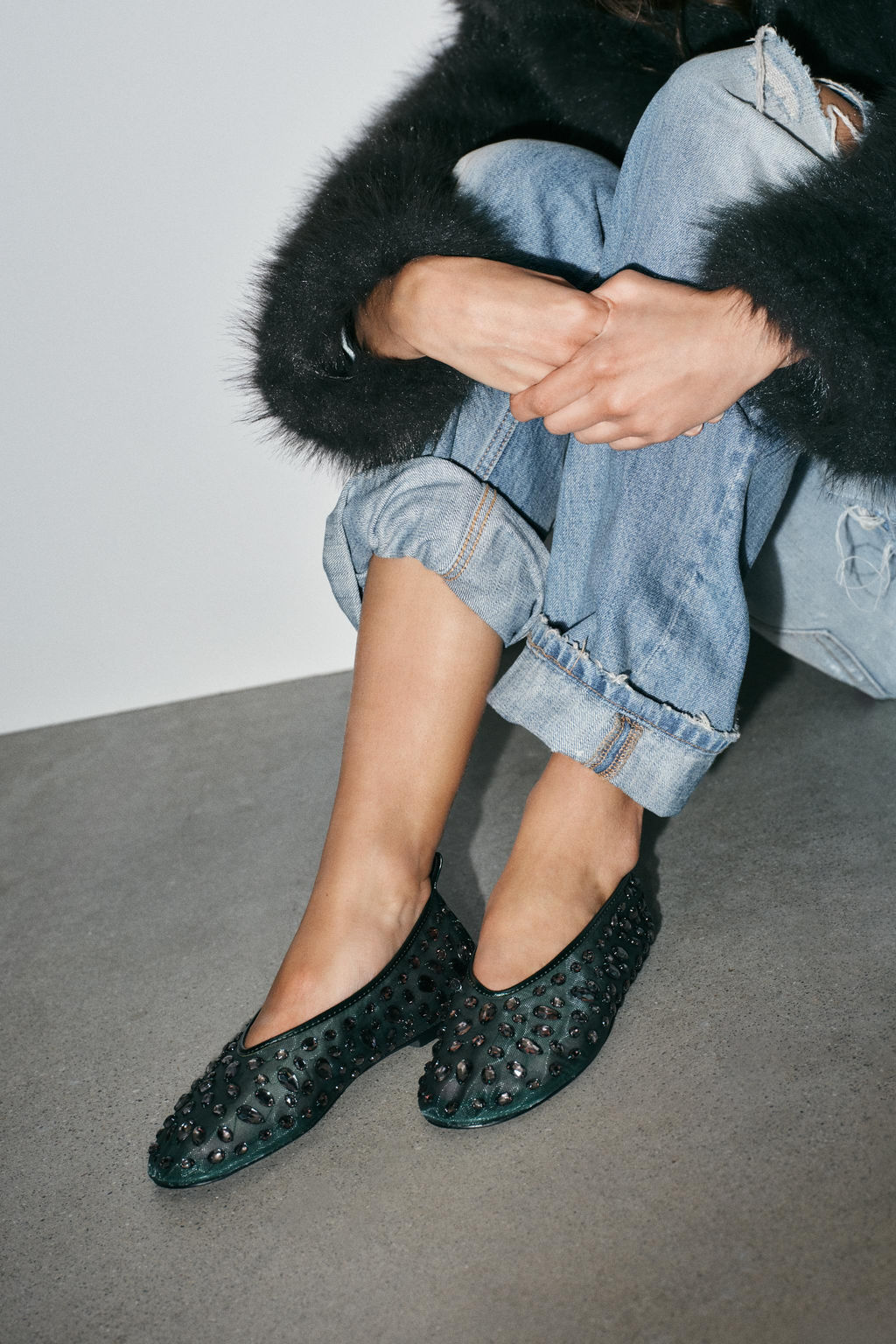 SPARKLY MESH BALLET FLATS - Zara фото 2