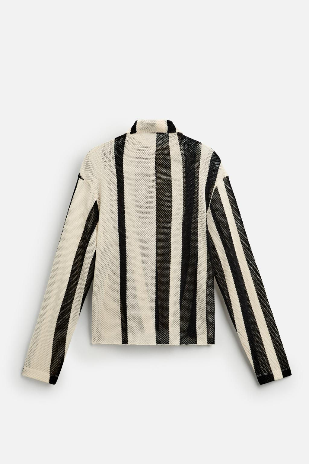 STRIPED MESH TEXTURED POLO SHIRT - Zara фото 8