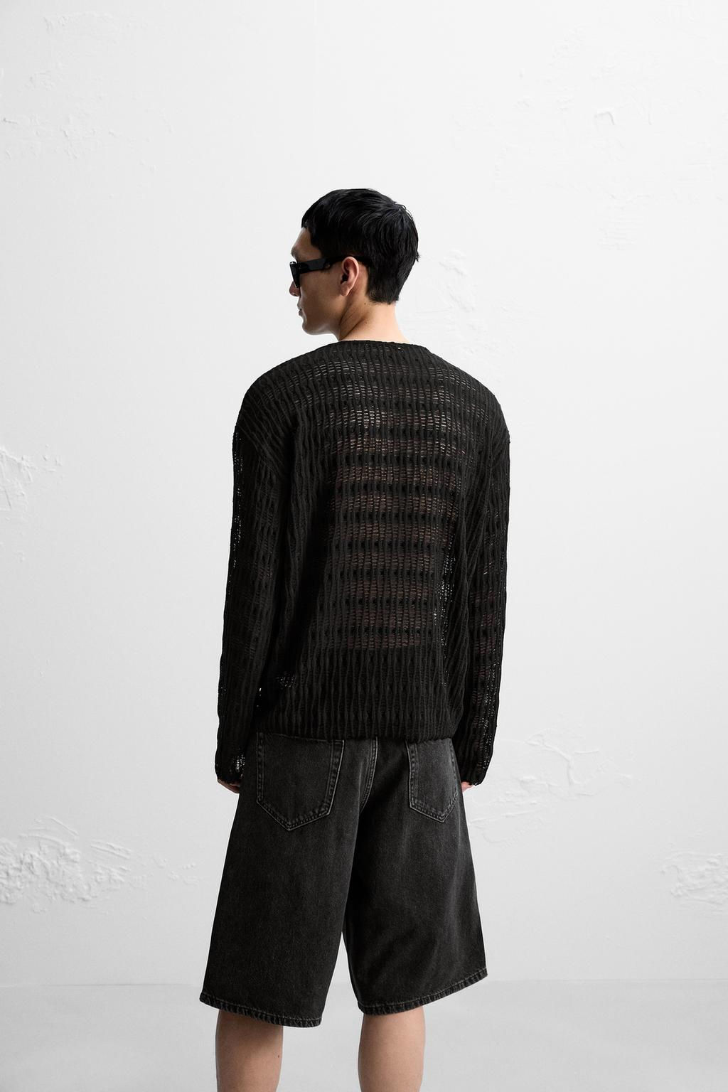 TEXTURED OPEN-KNIT SWEATER - Zara фото 3