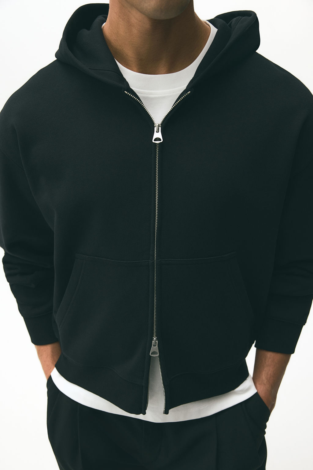 Chaqueta sudadera boxy con cremallera Loose Fit - H&m фото 7