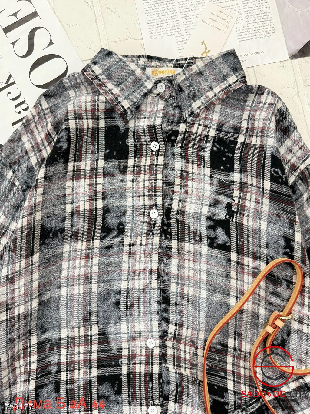 Женская рубашка в клетку - Bruno фото 6