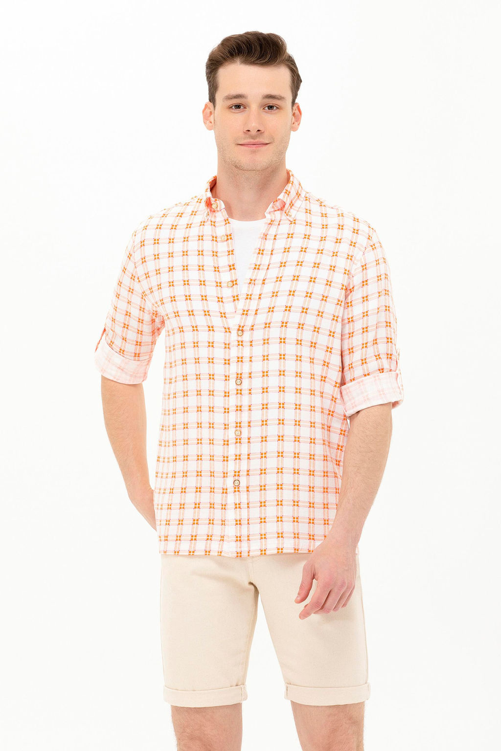 U. S. Polo Assn Мужская клетчатая рубашка в клетку - U.s. polo assn фото 2