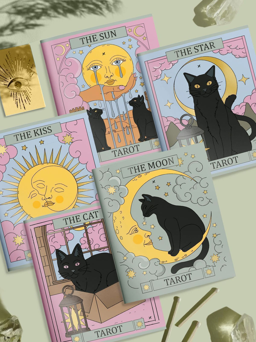Тетрадь 48 л. А5 кл. скреп. офс. LOREX TAROT мел. карт. двойная обложка запечатка форзаца, мат.лам., выб. высокий лак