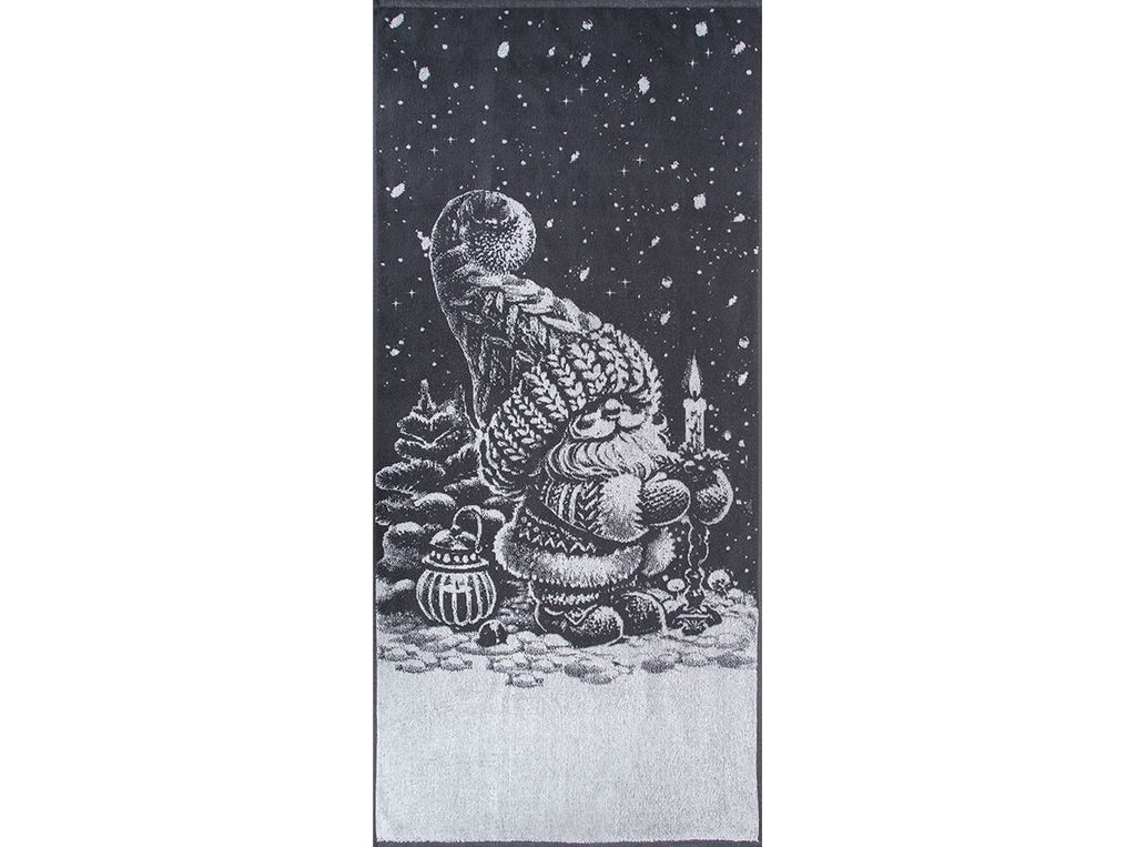 Полотенце махровое 6с102.411ж1 Рождественской ночью (графит5) 67х150см