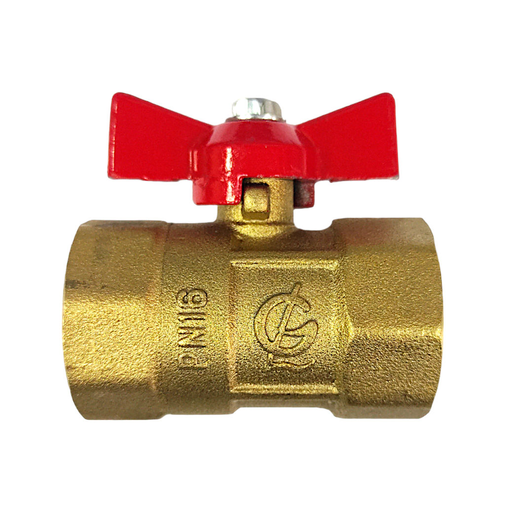 Кран шаровый для воды 3/4" г-г (латунь), бабочка