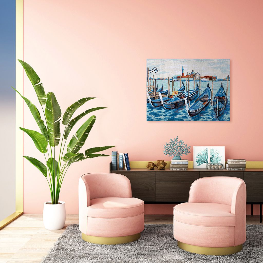 Кристальная (алмазная) мозаика ФРЕЯ ALPD-059 на подрамнике Гондолы 40 х 30 см