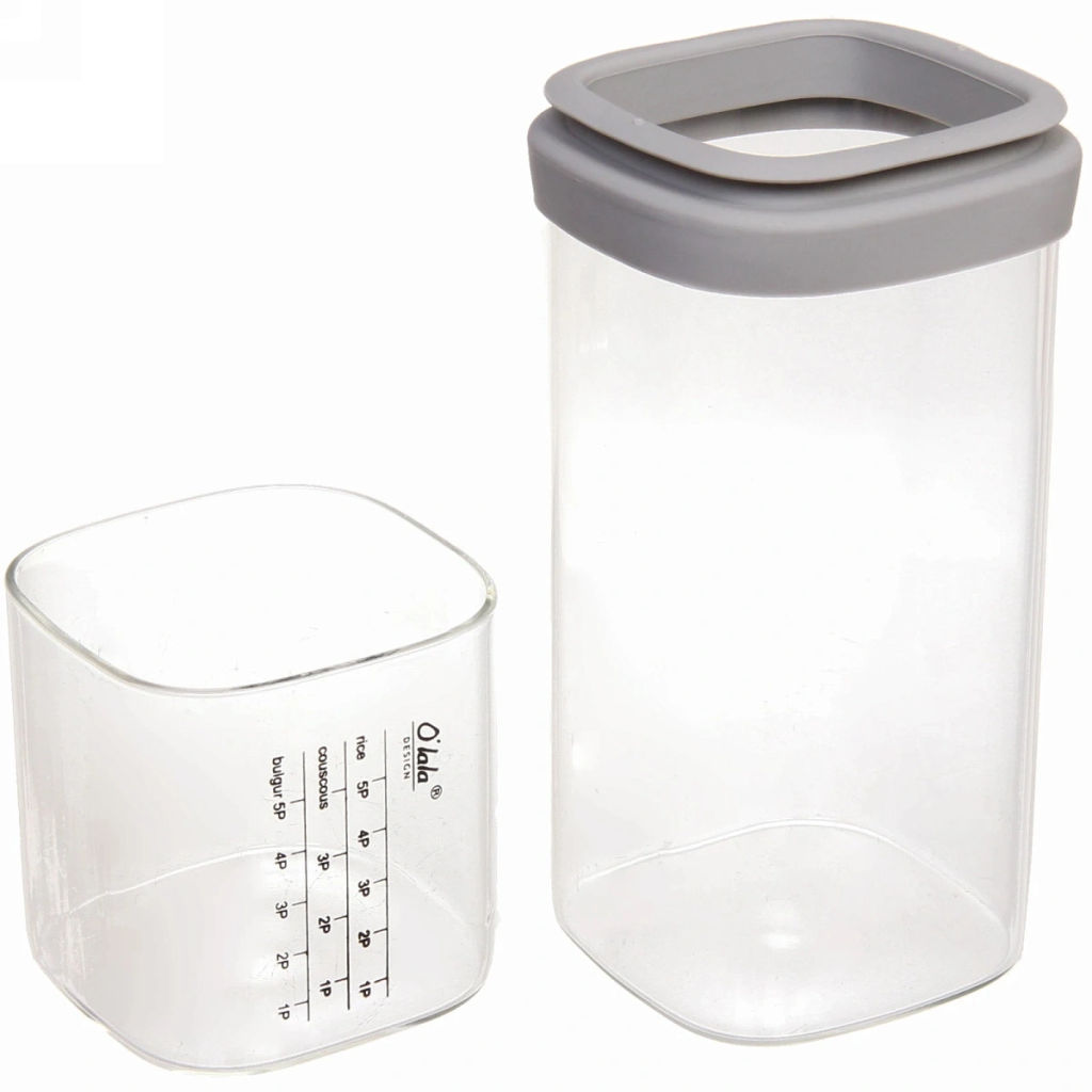 Банка для продуктов стеклянная 700мл "Olala" с мерный стаканом