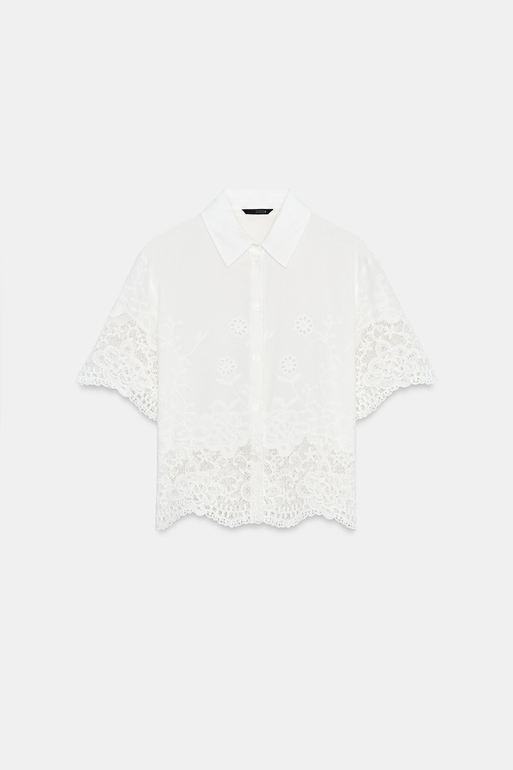 CAMISA BORDADOS PERFORADOS / Blanco - Zara фото 8