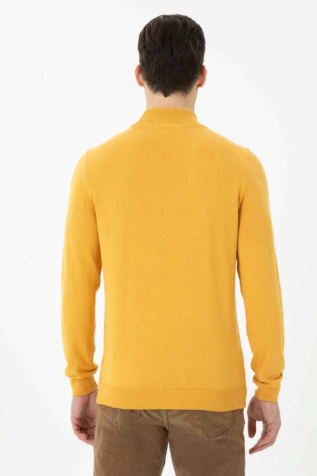 Свитер U.S. Polo Assn мужской горчичный из хлопка  фото 19