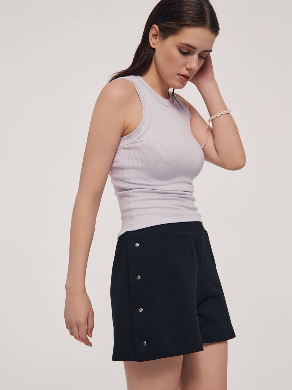 CONTE Шорты из футера с боковой вставкой на кнопках LS 2783 black - Conte elegant фото 8