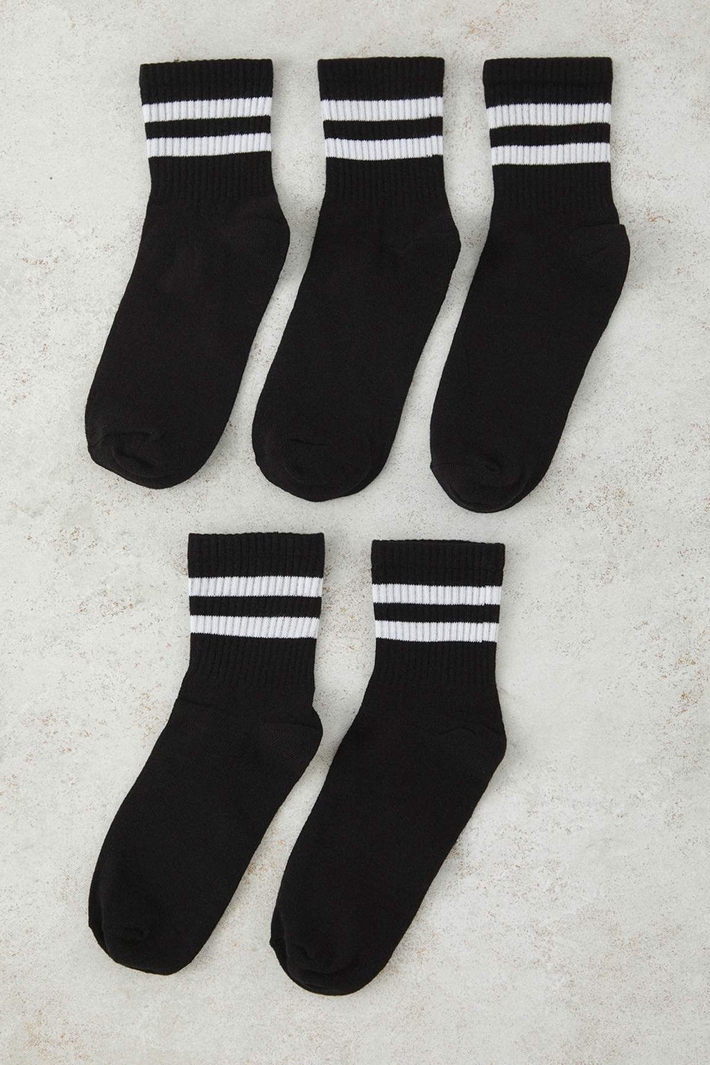 TRENDYOL MAN Beyaz 5li Paket Pamuklu Cizgili Kolej-Tenis-Orta Boy Corap TMNSS24CO00017 - Trendyolmilla фото 5