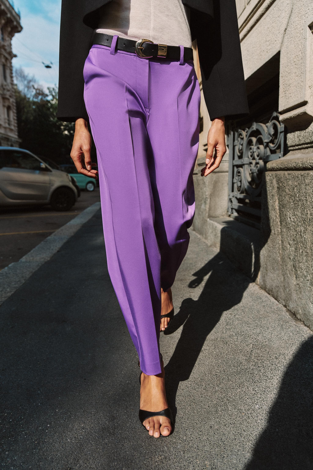 PANTAL?N RECTO CINTUR?N / Morado - Zara фото 2