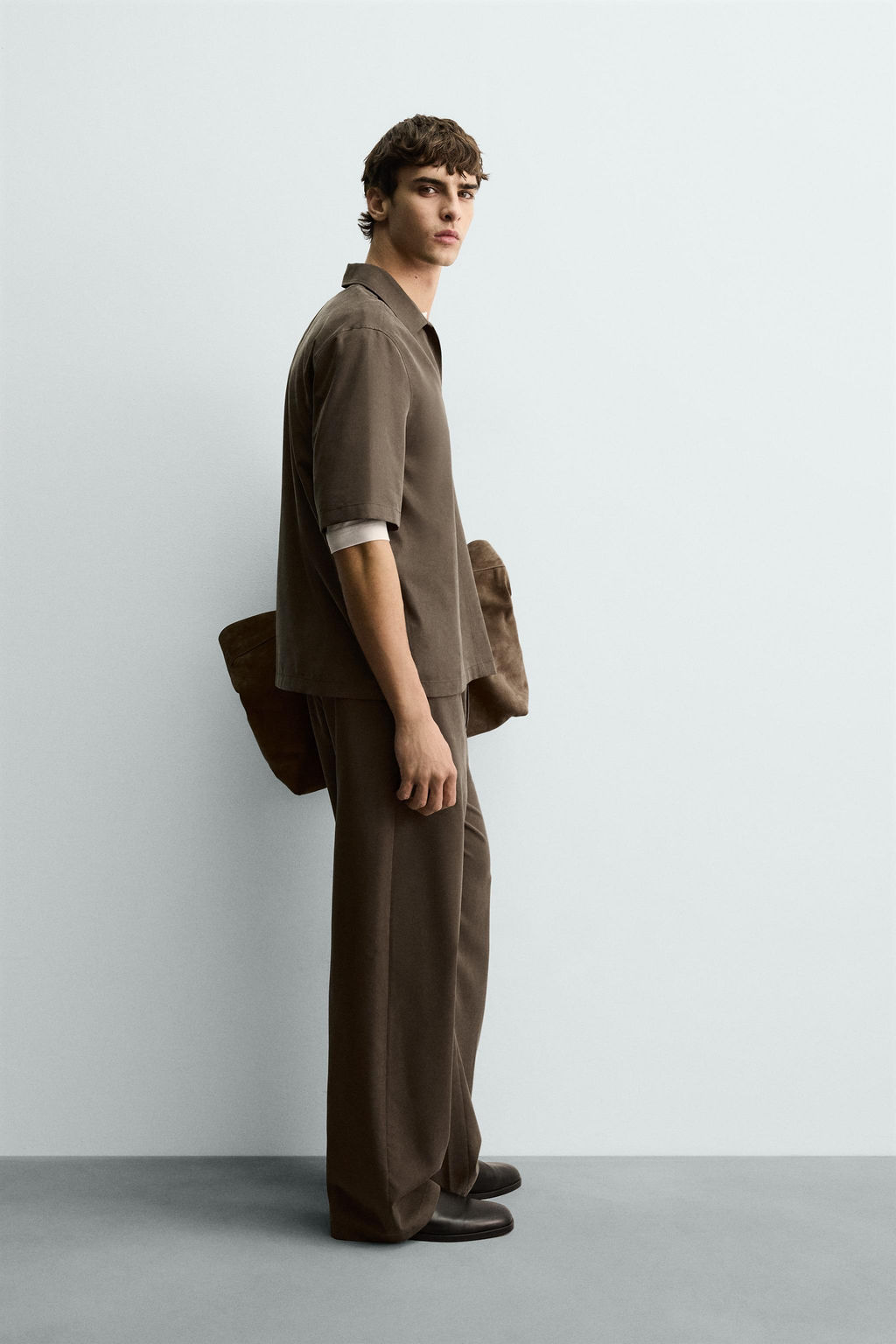 CAMISA POLO FLUIDA / Khaki - Zara фото 4