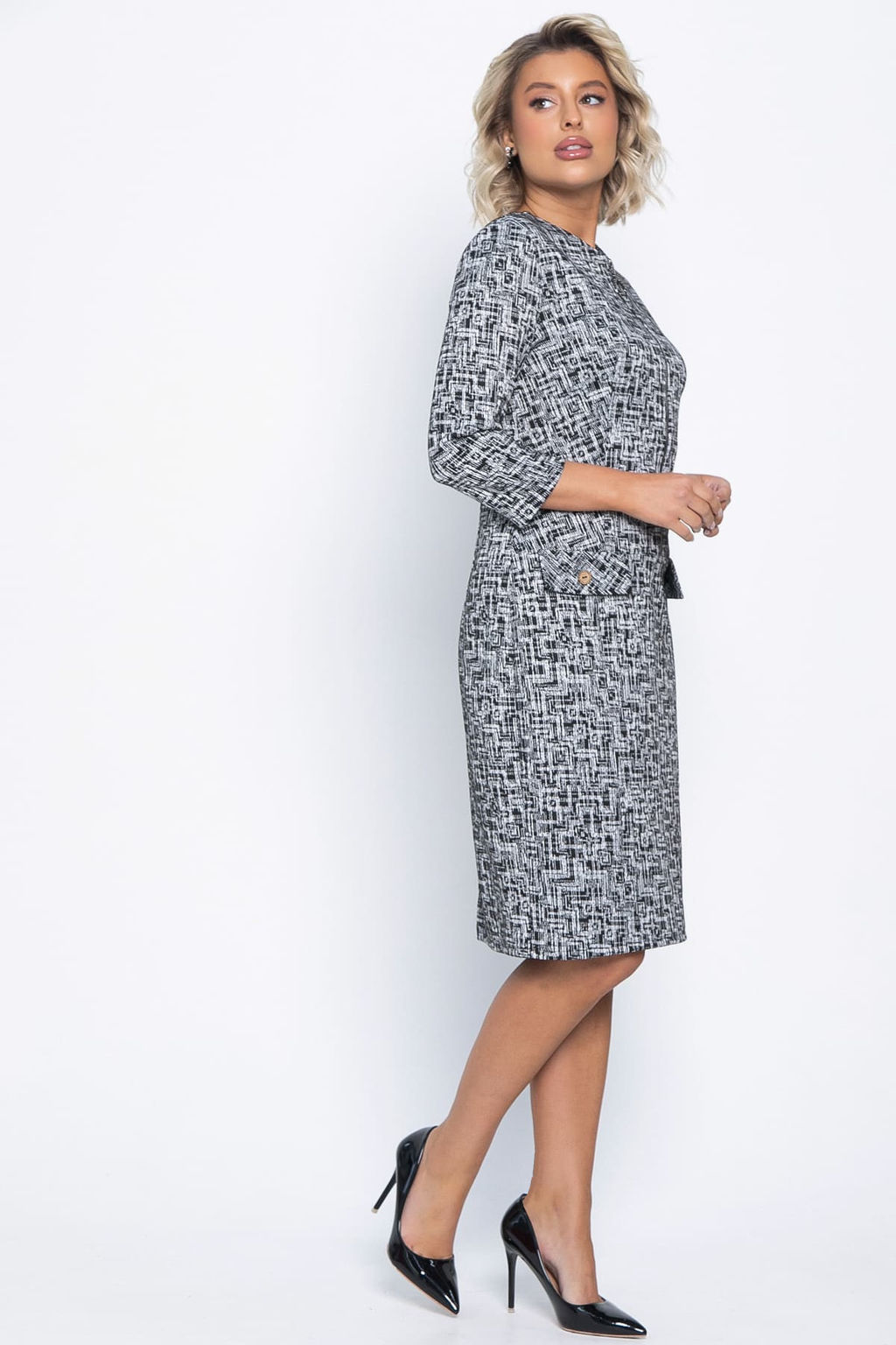 Платье Леди Мэри (черно-белое) П15047-19М