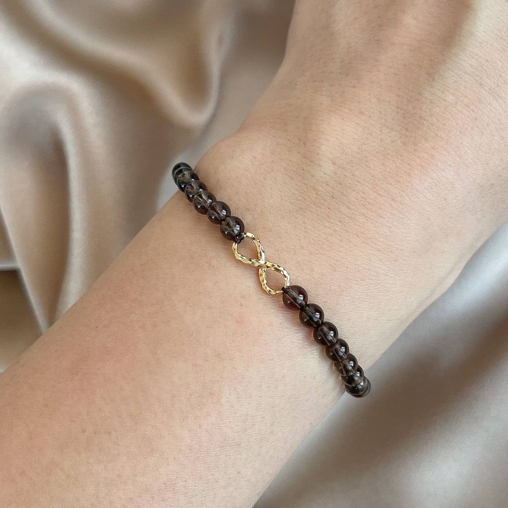 Браслет со вставкой из Раухтопаза 17 см