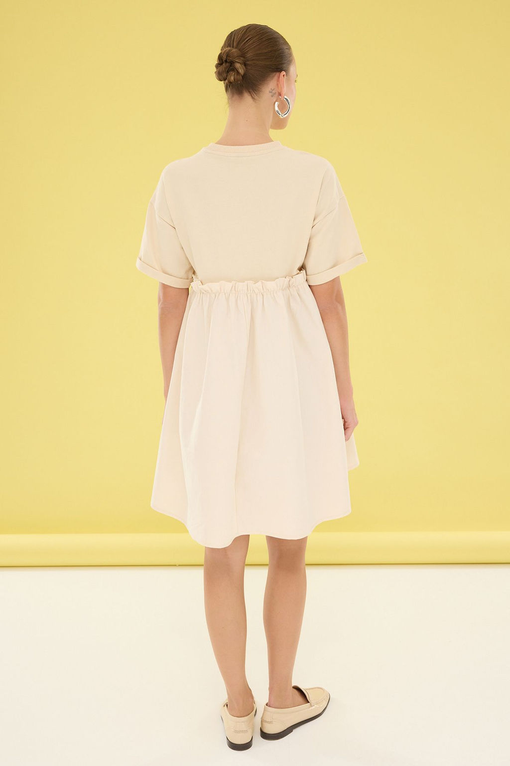 Tas Genis Kesim Orme Mixli Mini Dokuma Elbise TWOSS25EL00034