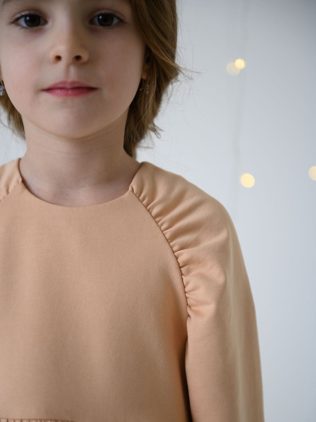 Платье с длинным рукавом, персик - Lesi kids фото 12