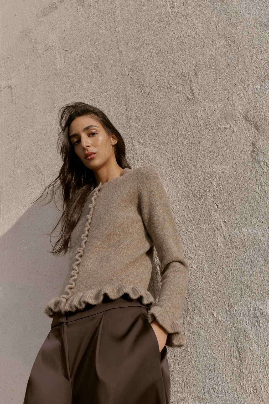 KNIT CARDIGAN WITH RUFFLE TRIMS - Zara фото 3