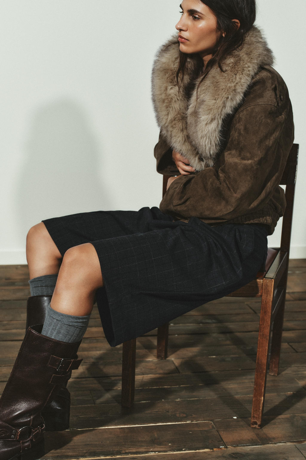 100% SHEEPSKIN SUEDE LEATHER JACKET - Zara фото 5