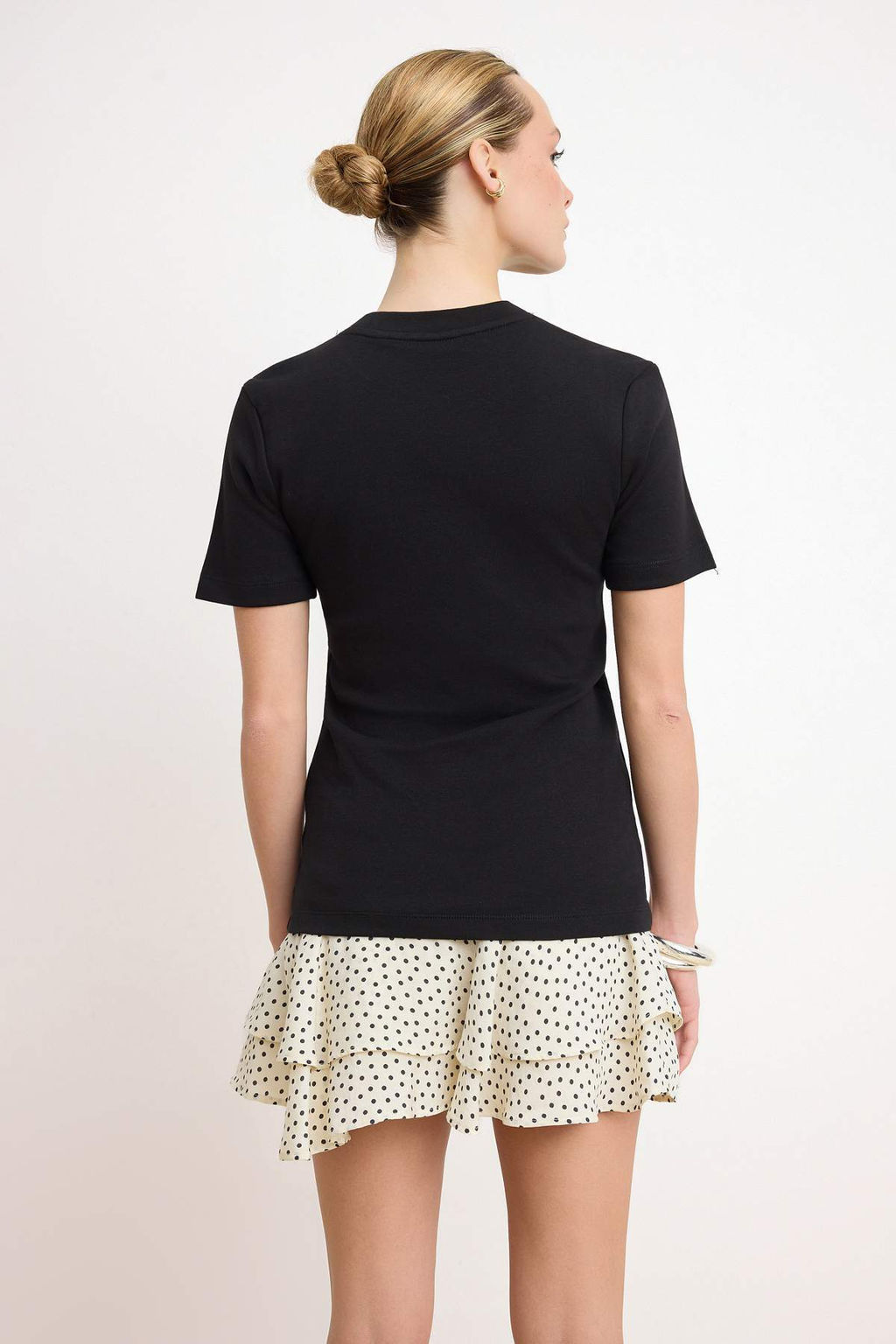 Bordo Fitted/Vucuda Oturan K?sa Kollu Pamuk Ribana Orme T-Shirt TWOSS26TS00080 - Trendyolmilla фото 8