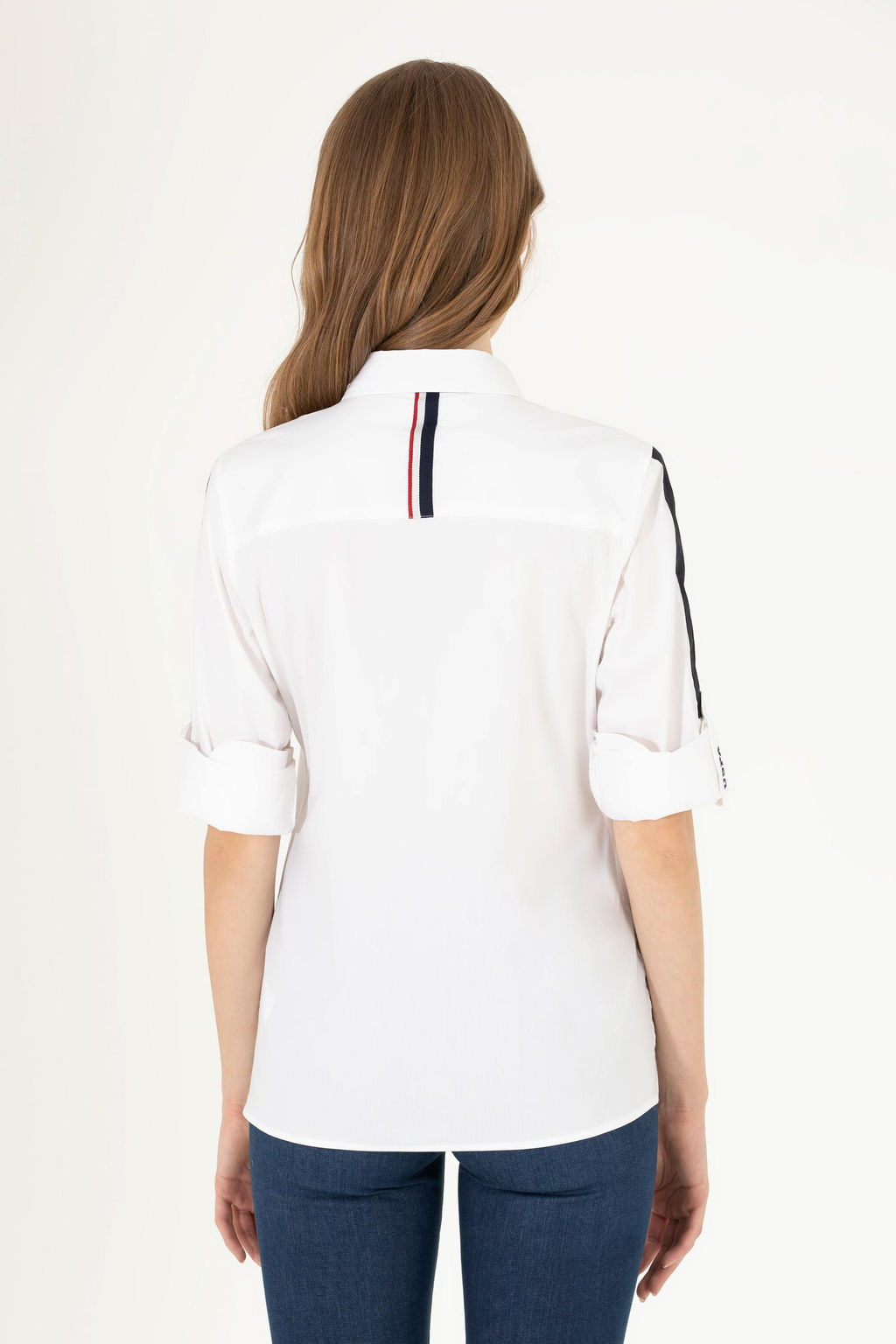 Женская белая рубашка с длинным рукавом - U.s. polo assn фото 5