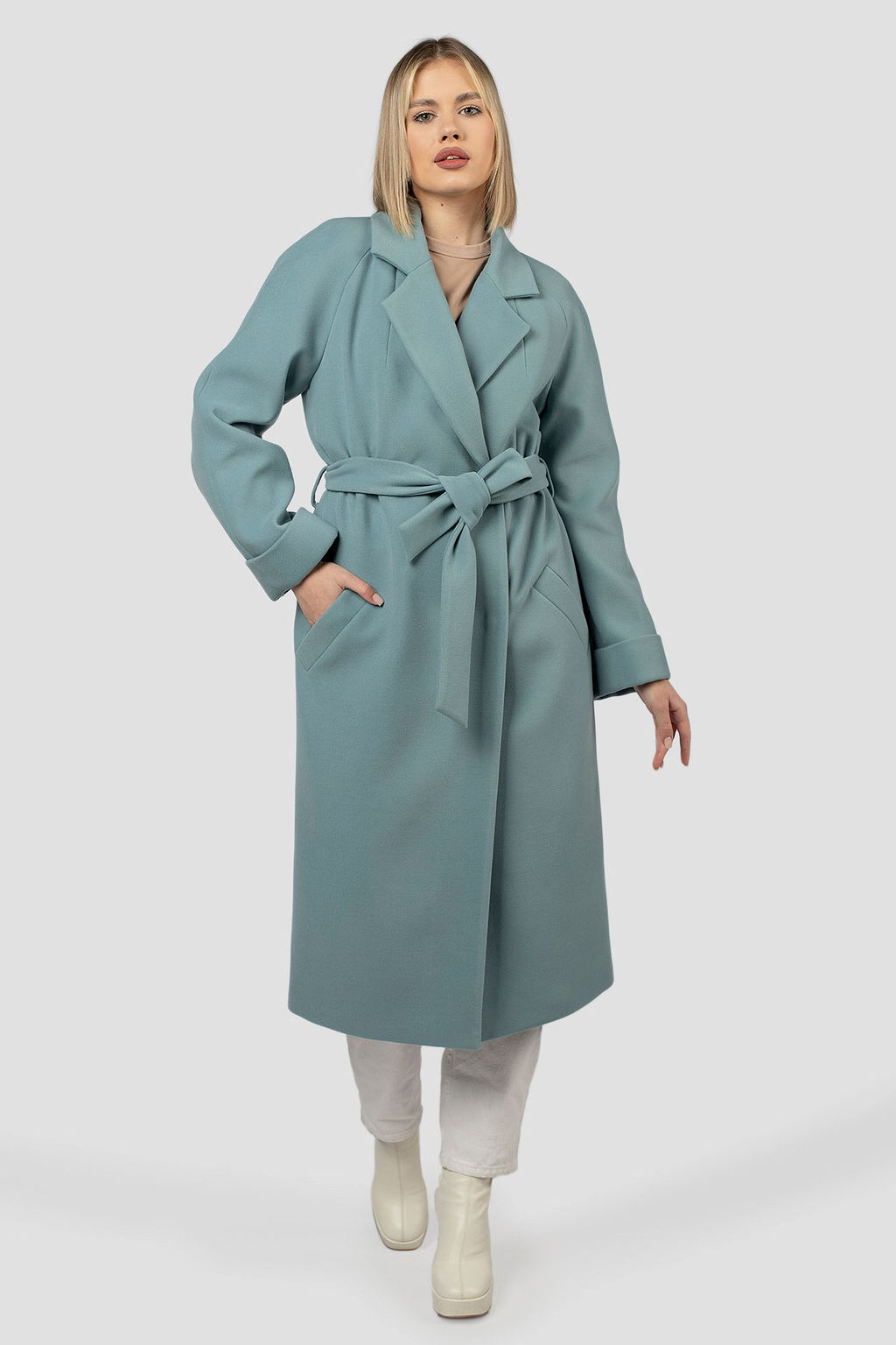 Пальто женское демисезонное (пояс) - El podio фото 7