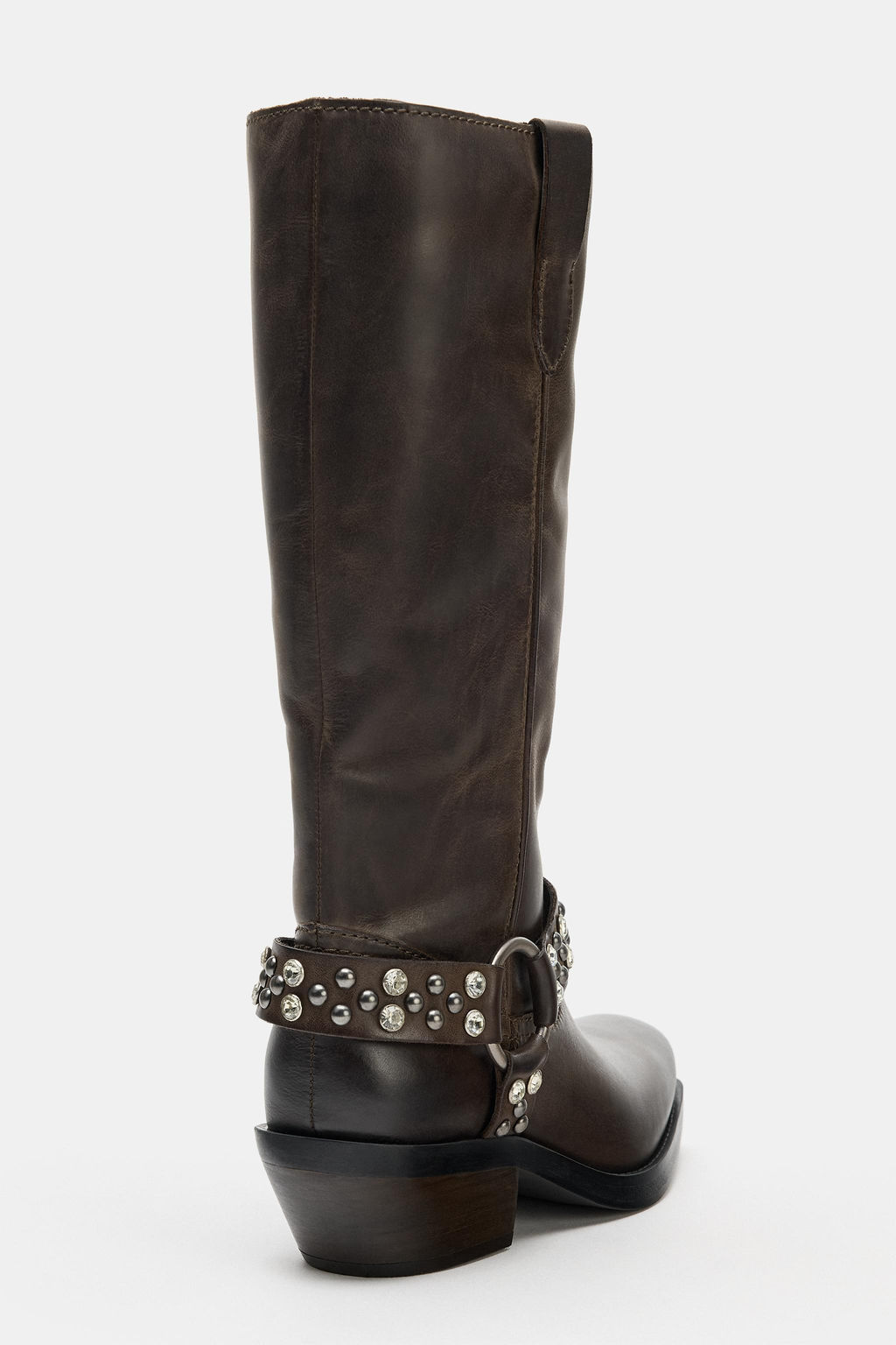 BOTA PLANA APLIQUES PIEL / Marr?n - Zara фото 6