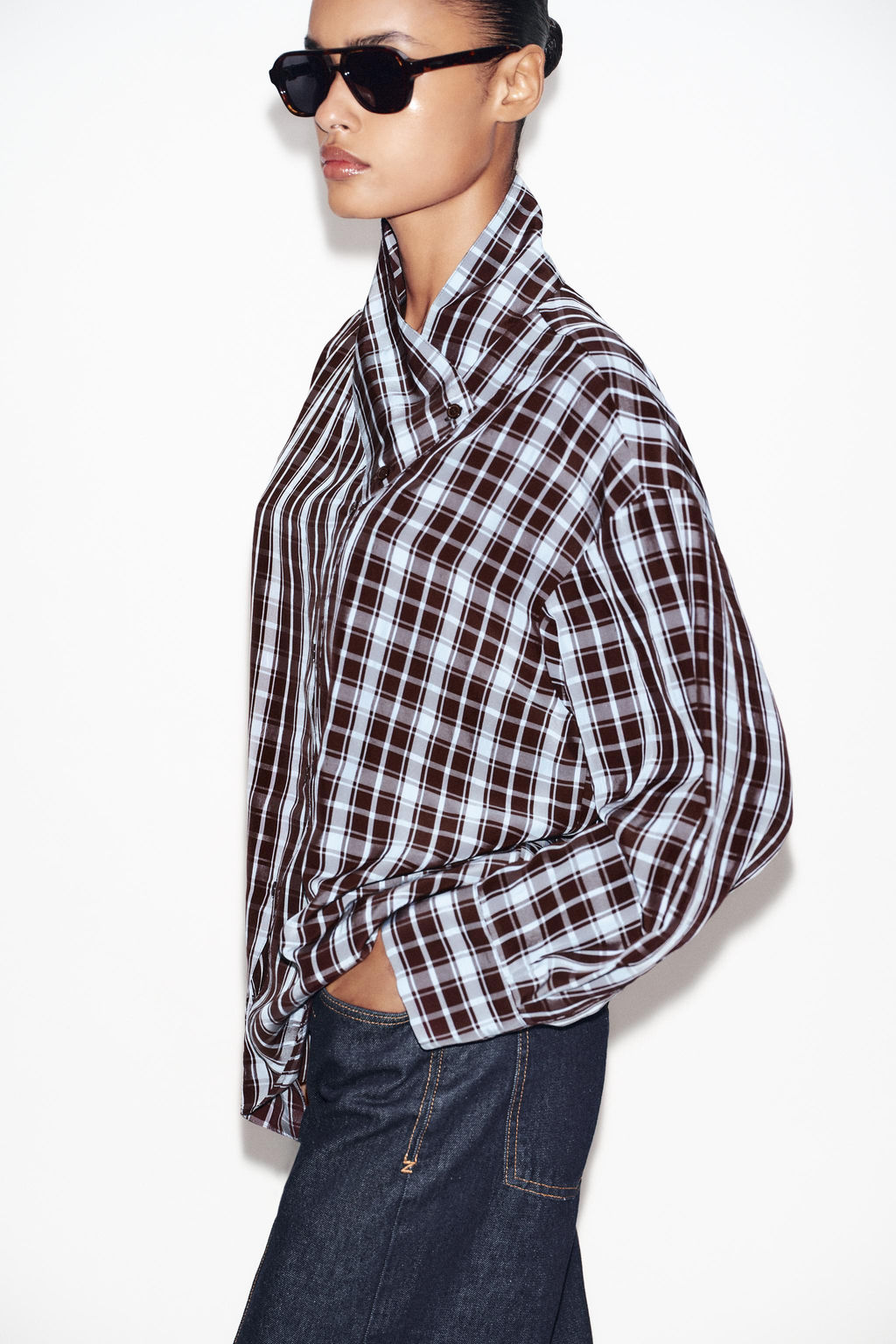 CHECK WRAP SHIRT - Zara фото 13