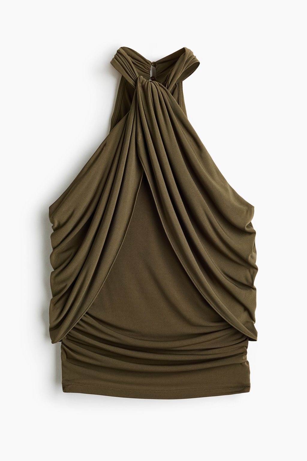 Top drapeado con hombros cut-out