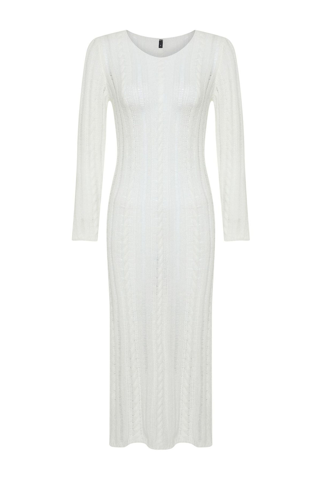 Ekru Yumusak Dokulu Gevsek Orgu Detayl? Triko Maxi Elbise TWOSS24EL00904 - Trendyolmilla фото 8