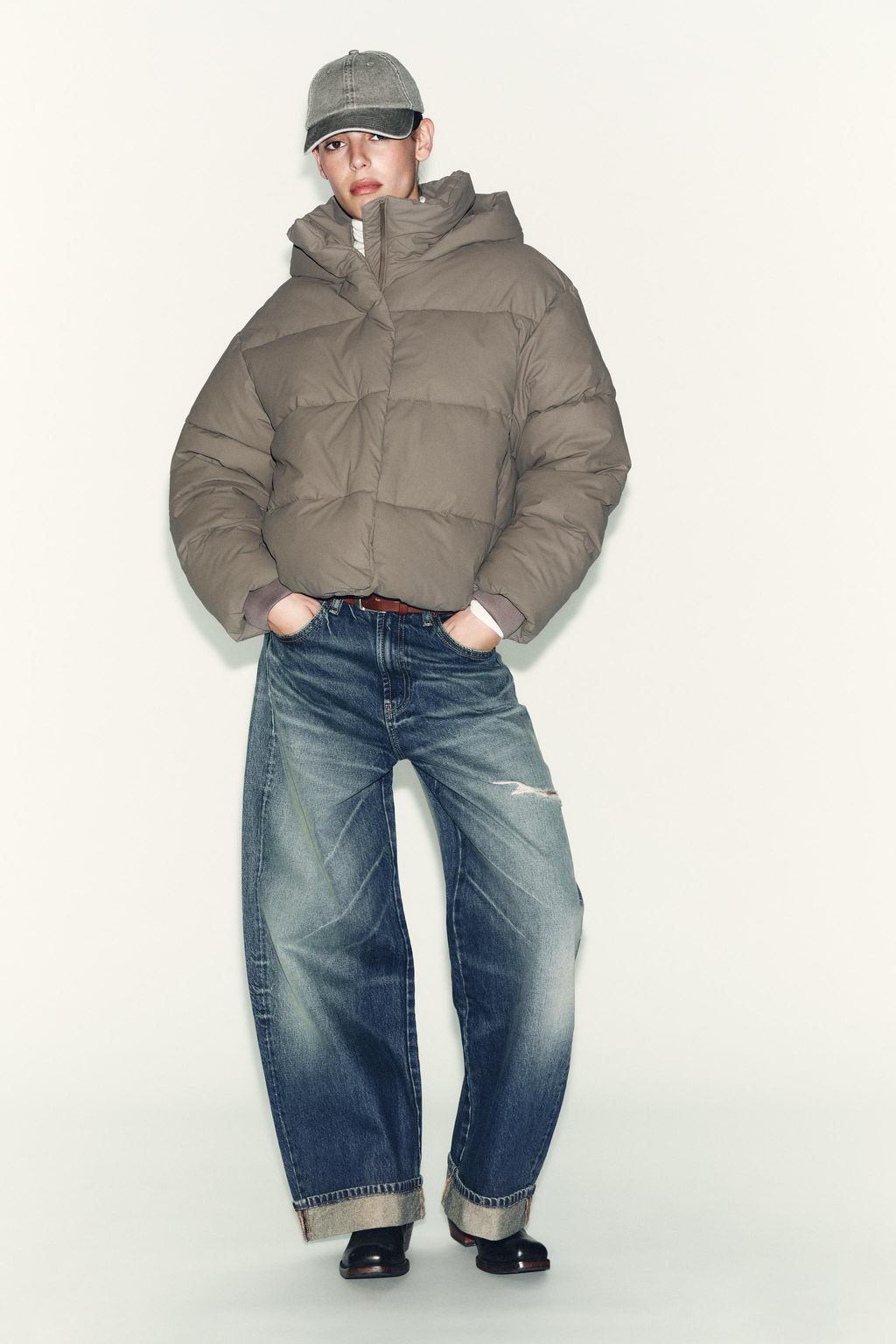 SHORT RUBBERISED WINDPROOF PUFFER JACKET