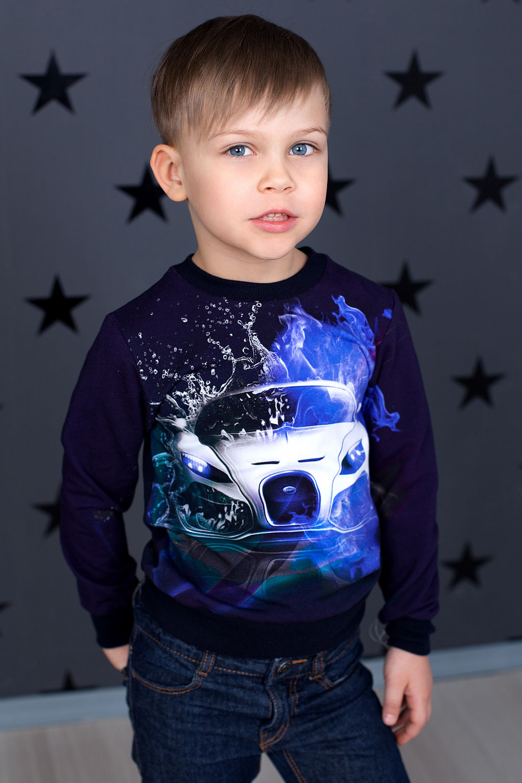 Свитшот " Бугатти ",темно-синий