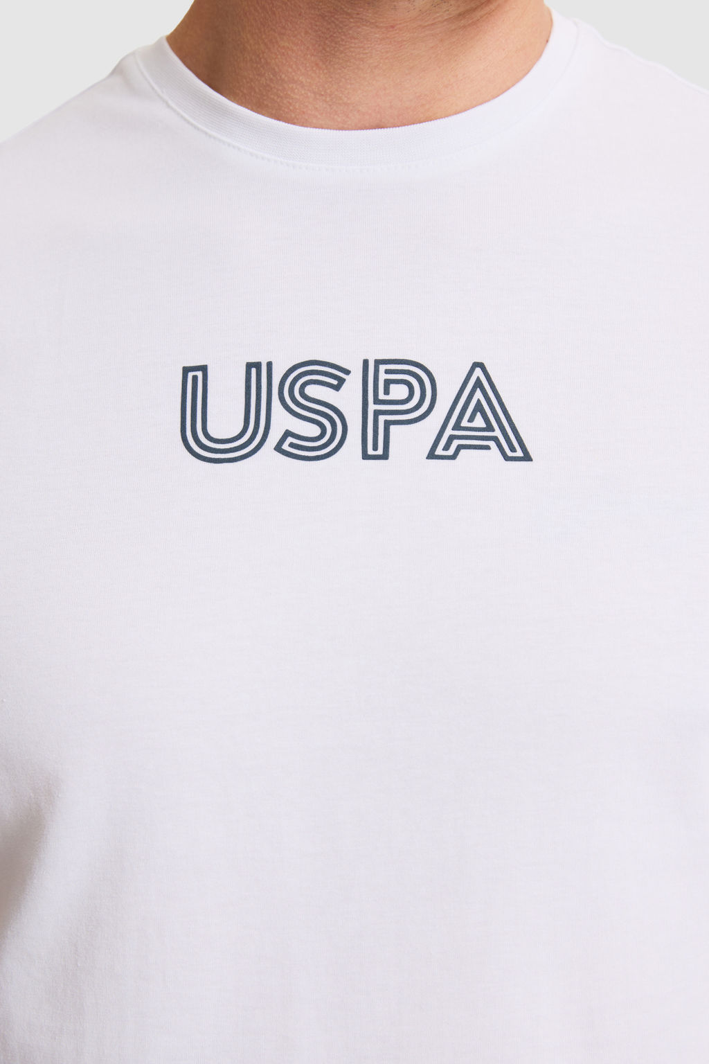 Erkek Beyaz Regular Fit Bisiklet Yaka Basic Ti__rt - U.s. polo assn фото 6