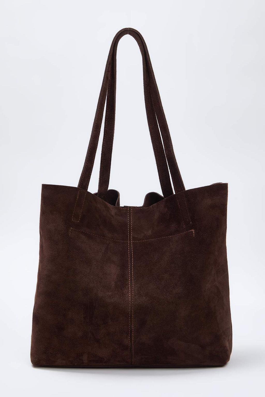 Koyu Kahverengi Premium Hakiki Deri Suet Kad?n Maksi Boy Omuz Cantas? TAKAW26OC00041 - Trendyolmilla фото 3