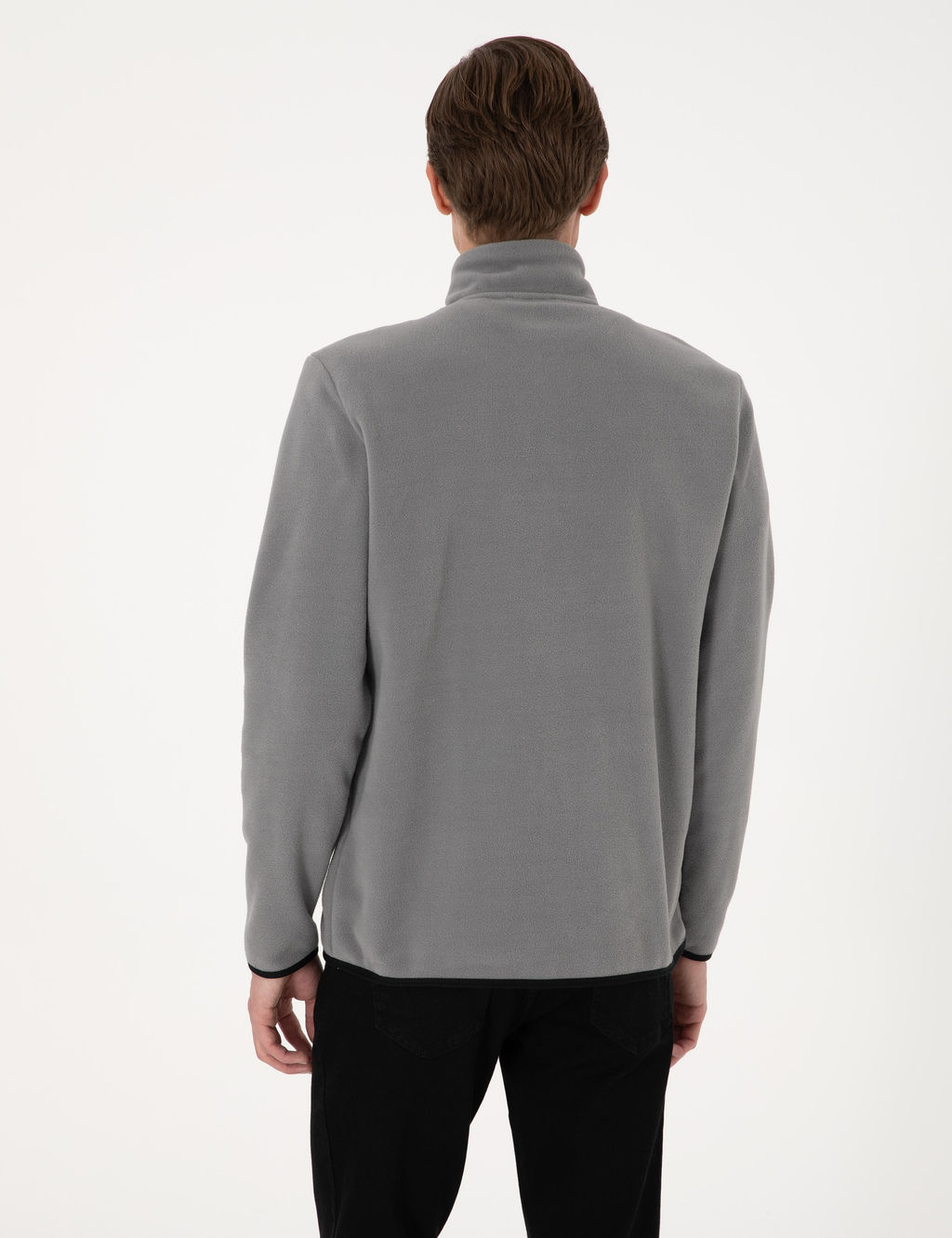 Gri Regular Fit Yar_m Fermuarl_ Polar Sweatshirt - Pierre cardin фото 5