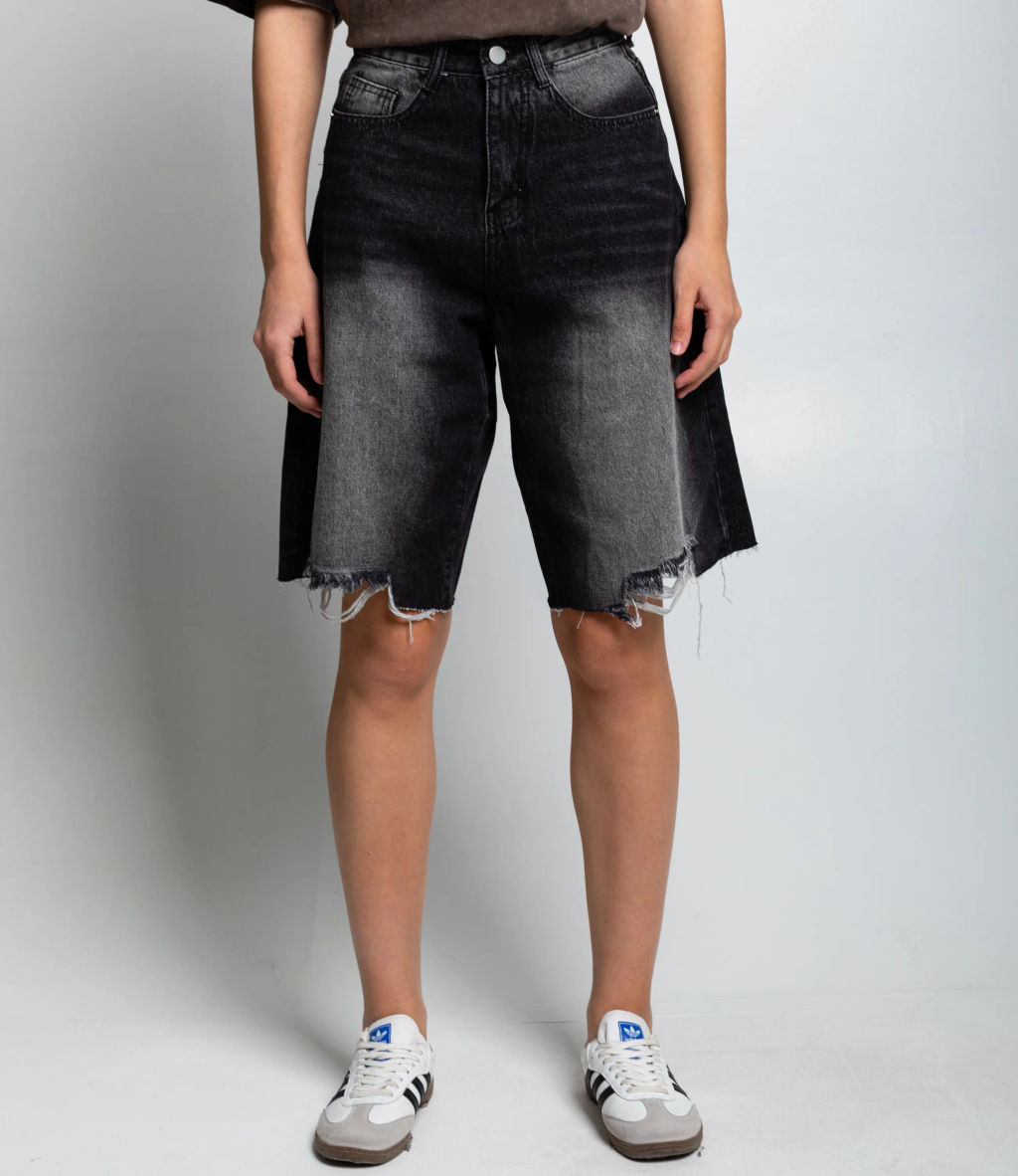 Джинсовые шорты #КТ7781 (1), чёрный - Dommod фото 2