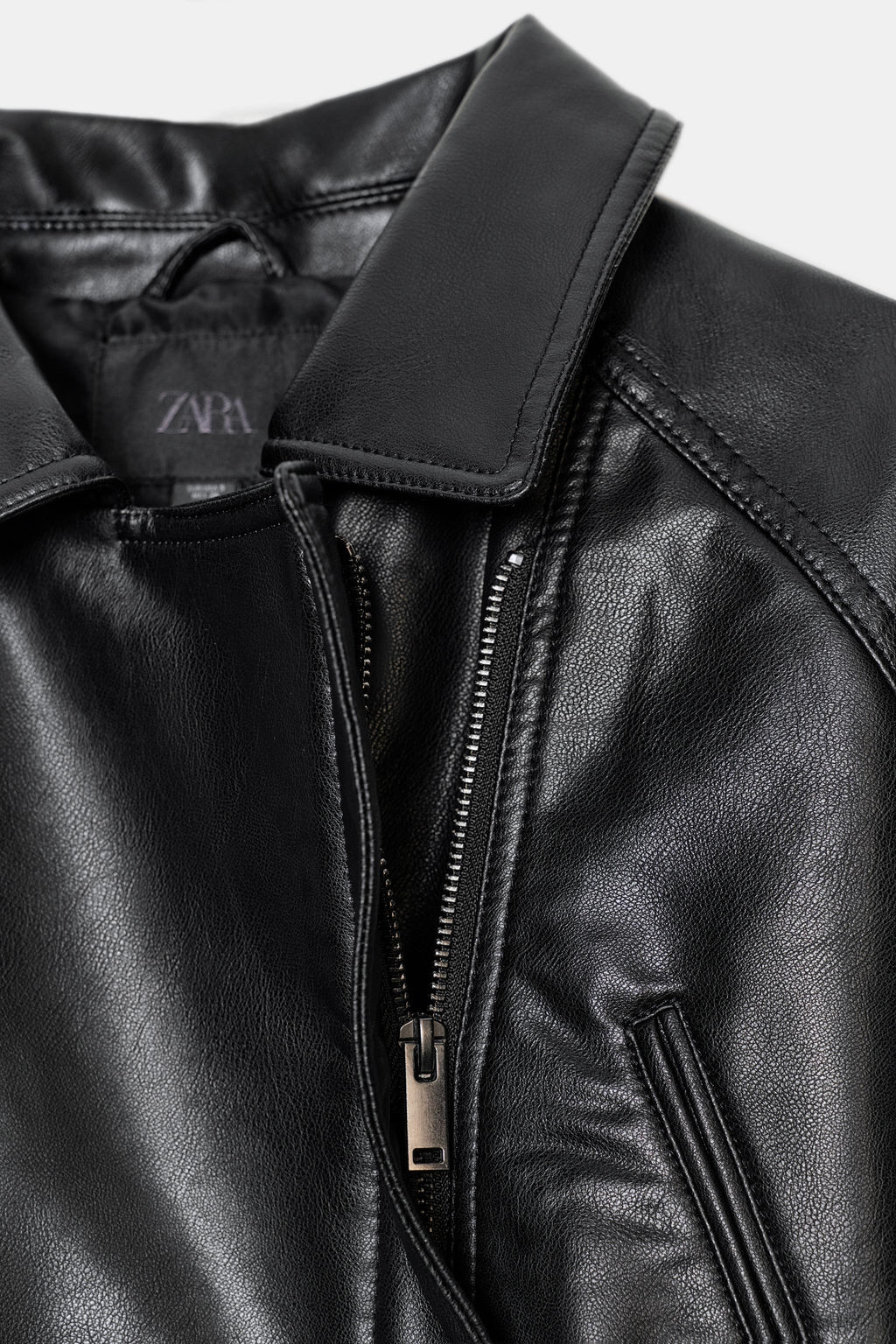 FAUX LEATHER PEPLUM JACKET - Zara фото 9